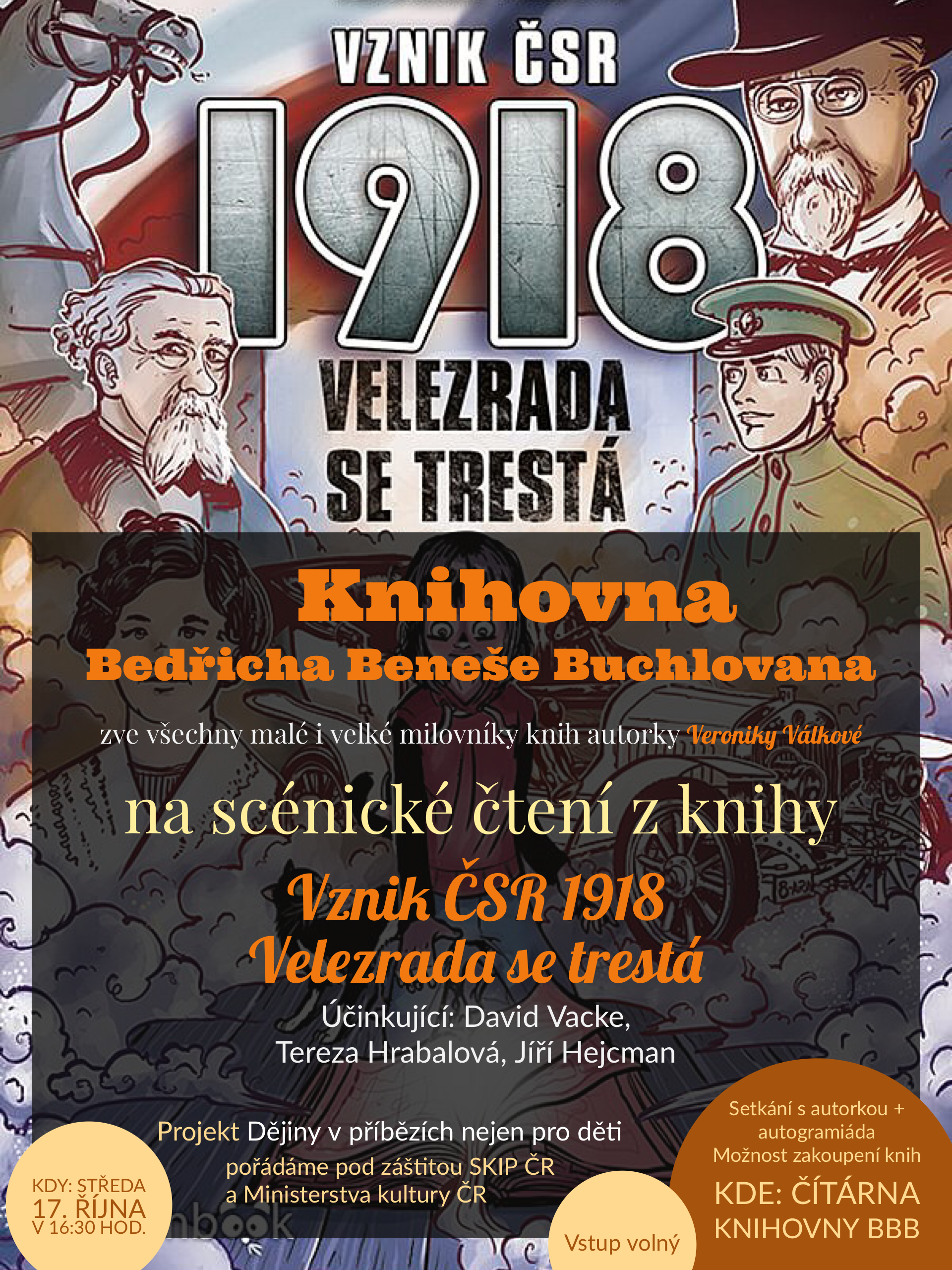 22.10.2018 jdeme do knihovny ve Štěpnicích na autorské čtení, které začíná od 9:30 hodin.